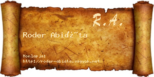 Roder Abiáta névjegykártya